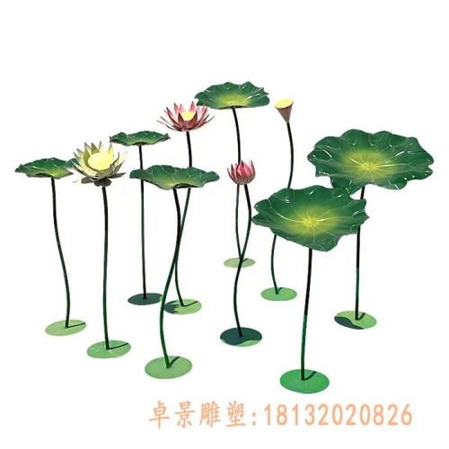 匠心獨(dú)韻 池塘荷花玻璃鋼雕塑的藝術(shù)魅力與黑龍江呋喃樹脂荷花雕塑訂制解析